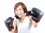 Boxing Girl Stock Photo