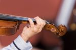 Boy Plays Violin Stock Photo