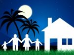 Vacation Home Represents Holiday Housing And Offspring Stock Photo