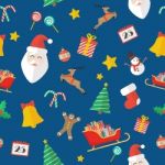 Christmas Seamless Pattern In Flat Style Stock Photo