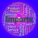 Imports Word Means Buy Abroad And Business Stock Photo