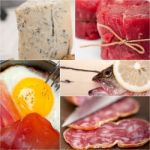High Protein Food Collection Collage Stock Photo