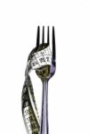 Fork With Measuring Tape Stock Photo