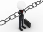 Businessman Holding Chain Together Stock Photo