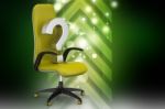 An Empty Chair With  Question Mark Stock Photo
