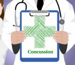 Concussion Word Shows Brain Injury And Ailments Stock Photo