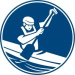 Canoe Slalom Circle Icon Stock Photo