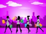 City Shopping Indicates Commercial Activity And Buying Stock Photo