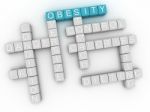3d Image Obesity Issues Concept Word Cloud Background Stock Photo