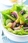 Salad With Avocado Stock Photo