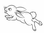 Line Drawing Of Rabbit -simple Line Stock Photo