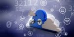 Key And Lock On A Cloud . 3d Illustration Stock Photo