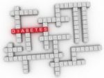 3d Image Diabetes Issues Concept Word Cloud Background Stock Photo