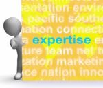 Expertise Word Cloud Sign Shows Skills Proficiency And Capabilit Stock Photo