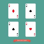 Set Of Four Aces Playing Cards Stock Photo
