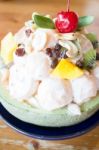 Healthy Fruit Salad With Yoghurt Stock Photo