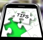 Tips Smartphone Shows Internet Prompts And Guidance Stock Photo