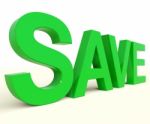 Save Word In Green Stock Photo