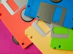 Five Color Of Old Floppy Disk Stock Photo