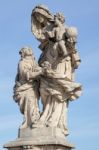 St Anna Statue On Charles Bridge In Prague Stock Photo