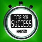 Time For Success Message Means Victory And Winning Stock Photo