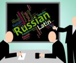 Russian Language Means Foreign Wordcloud And Text Stock Photo