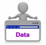 Data Webpage Means Files Facts And Bytes 3d Rendering Stock Photo