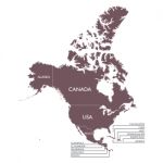 Detailed Map Of North America Continent With Name Stock Photo
