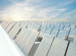 Solar Panels Charging In A Sunny Sky Stock Photo