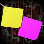 Yellow And Pink Sticky Note Stock Photo