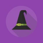 Halloween Flat Icon. Witch Hat Stock Photo