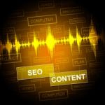 Seo Content Means Search Engine And Articles Stock Photo