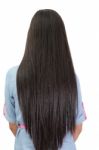 Beautiful Straight Long Hair Stock Photo