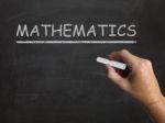 Mathematics Blackboard Means Geometry Calculus Or Statistics Stock Photo