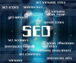 Seo Word Representing Website Optimizing And Words Stock Photo