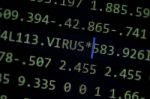 Random Computer Code With Word Virus Stock Photo