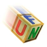 Fun Wooden Block Shows Enjoyment Playing And Recreation Stock Photo