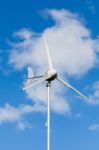 Eco Power, Wind Turbine Generating Electricity Stock Photo