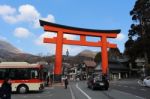 Torii Gate To Hakone Shrine Stock Photo