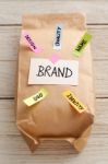 Paper Bag With Branding Marketing Concept Stock Photo