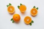 Fresh Orange Citrus Fruit On White Background Stock Photo