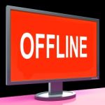 Offline Screen Shows Internet Communication Status Disconnected Stock Photo