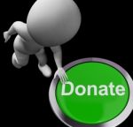 Donate Button Shows Charity Donations And Fundraising Stock Photo