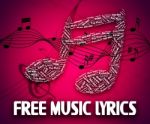 Free Music Lyrics Means With Our Compliments And Gratis Stock Photo