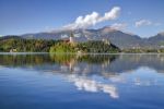 Lake Bled And The Church Of The Assumption Stock Photo