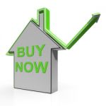 Buy Now House Shows Real Estate On Market Stock Photo