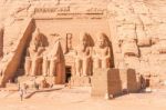 Abu Simbel Temple Of King Ramses Ii ( Egypt) Stock Photo