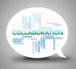 Collaboration Bubble Indicates Team Together And Networking Stock Photo