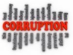 3d Imagen Corruption Concept Word Cloud Background Stock Photo