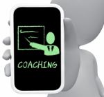 Coaching Online Represents Mobile Phone And Cellphone 3d Renderi Stock Photo